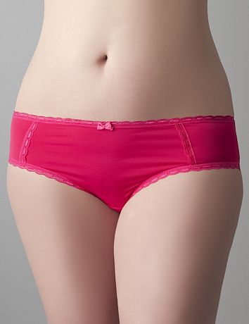 Soft plus size Lace accented hipster panty