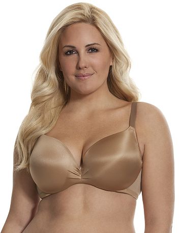 Sateen push up plunge bra in plus sizes