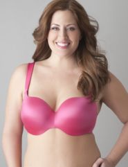 Plus size sateen cushioned balconette bra