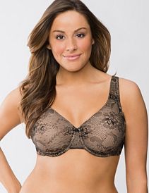 Plus size luxury lace full coverage bra