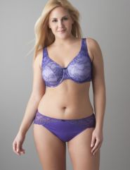 Passion lace full coverage bra, lace trim hipster