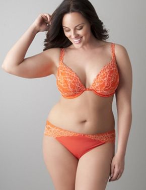 Passion lace plunge bra and hipster panty