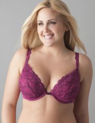 Plus size luxury lace plunge bra