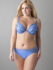 Passion lace plunge bra, lace trim panty