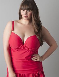 Ruched plunge swim tank