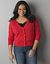 Sparkle trim notch neck cardigan