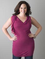 Plus size ruffled sleeveless tunic