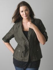 Plus Size 3/4 Sleeve Jacket