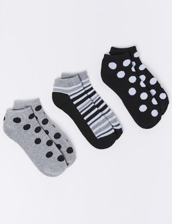 Dot & Stripes Sport Socks 3-Pack | Lane Bryant