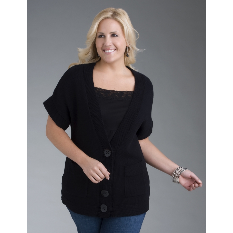 LANE BRYANT   Short sleeve boyfriend cardigan  