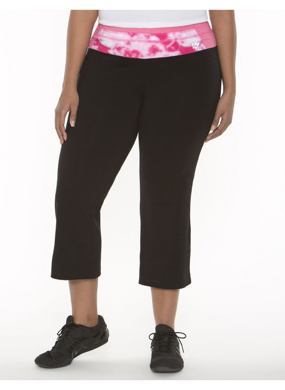 Lane Bryant Plus Size Yoga capri with printed waist     Womens Size 14/16,