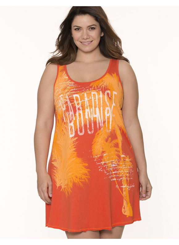 Lane Bryant Plus Size Paradise knit chemise     Womens Size 14/16, Orange