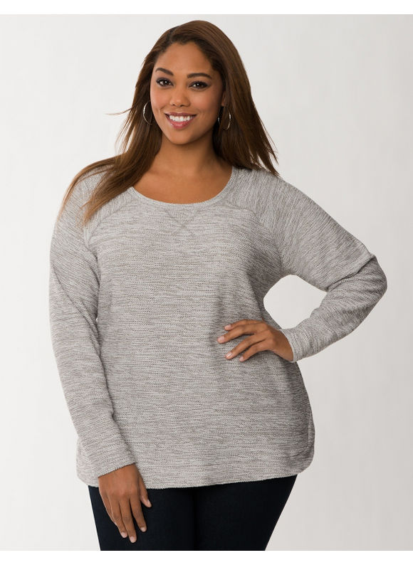 Lane Bryant Plus Size Knit sweatshirt with woven hem     Womens Size 18/20,