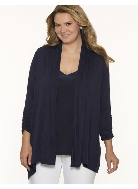 Lane Bryant Plus Size 34 sleeve knit overpiece     Womens Size 14/16, Dark