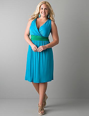 Plus size sleeveless color block dress | Lane Bryant
