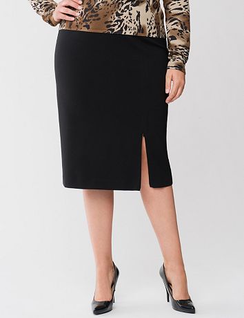 Plus Size Lane Collection Zipper Slit Skirt by Lane Bryant | Lane Bryant