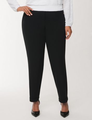 Full Figure Cuffed Crepe Pant with Zippers by Lane Bryant | Lane Bryant