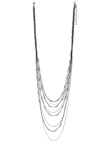 Hematite beaded chain necklace | Lane Bryant