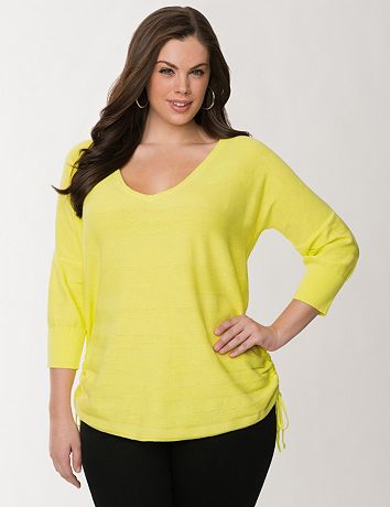 Full Figure Side Ruched Sweater by Lane Bryant | Lane Bryant