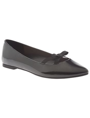 Pointed toe flat with bow by Lane Bryant | Lane Bryant