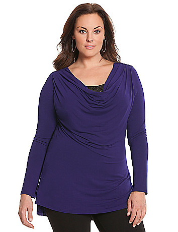 Sequin cowl top by Lysse | Lane Bryant