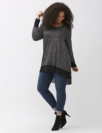 High-low sweater by Melissa McCarthy Seven7 | Lane Bryant